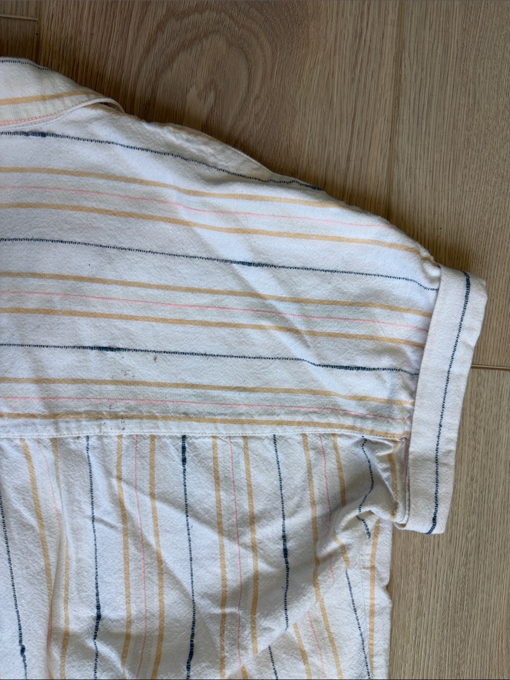 Madewell Park Popover Shirt in Textured Stripe Cotton Short Sleeve Split Neck S - Picture 8 of 13